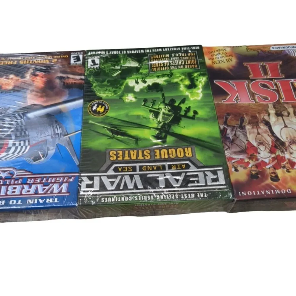 New sealed 3 pack PC CD-ROM Disc games vintage software 2002 Risk II Real Wars